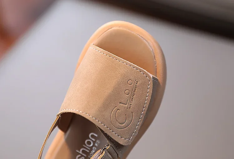Sandalen für Jungen, modische Sommerschuhe, 1–3–6 Jahre, Mädchen, offene Zehen, matte Pu-Leder-Schuhe, Sandalen, Kinder-Hausschuhe – Detail 9