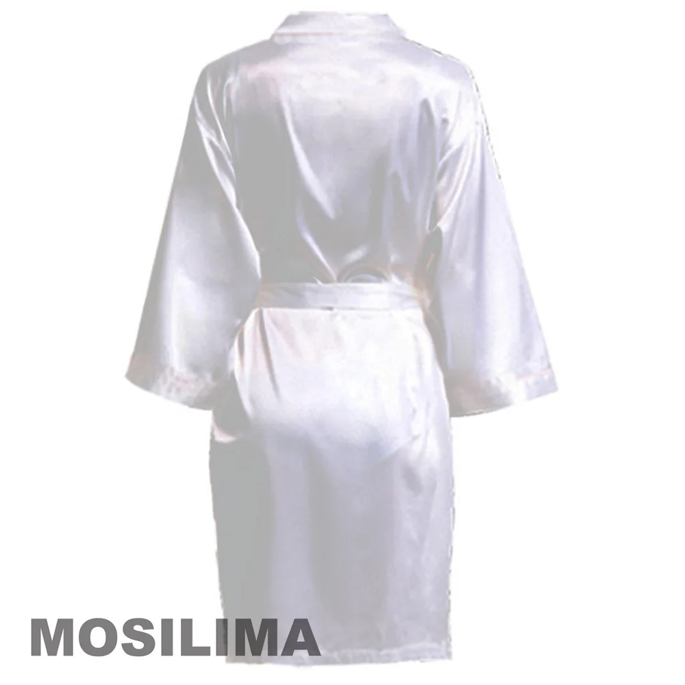 Wedding Party Team Bride Robe With Black Letters Kimono Satin Pamas Bridesmaid Plain Bathrobe women sleepwear,bride robes,sleepwear pajamas