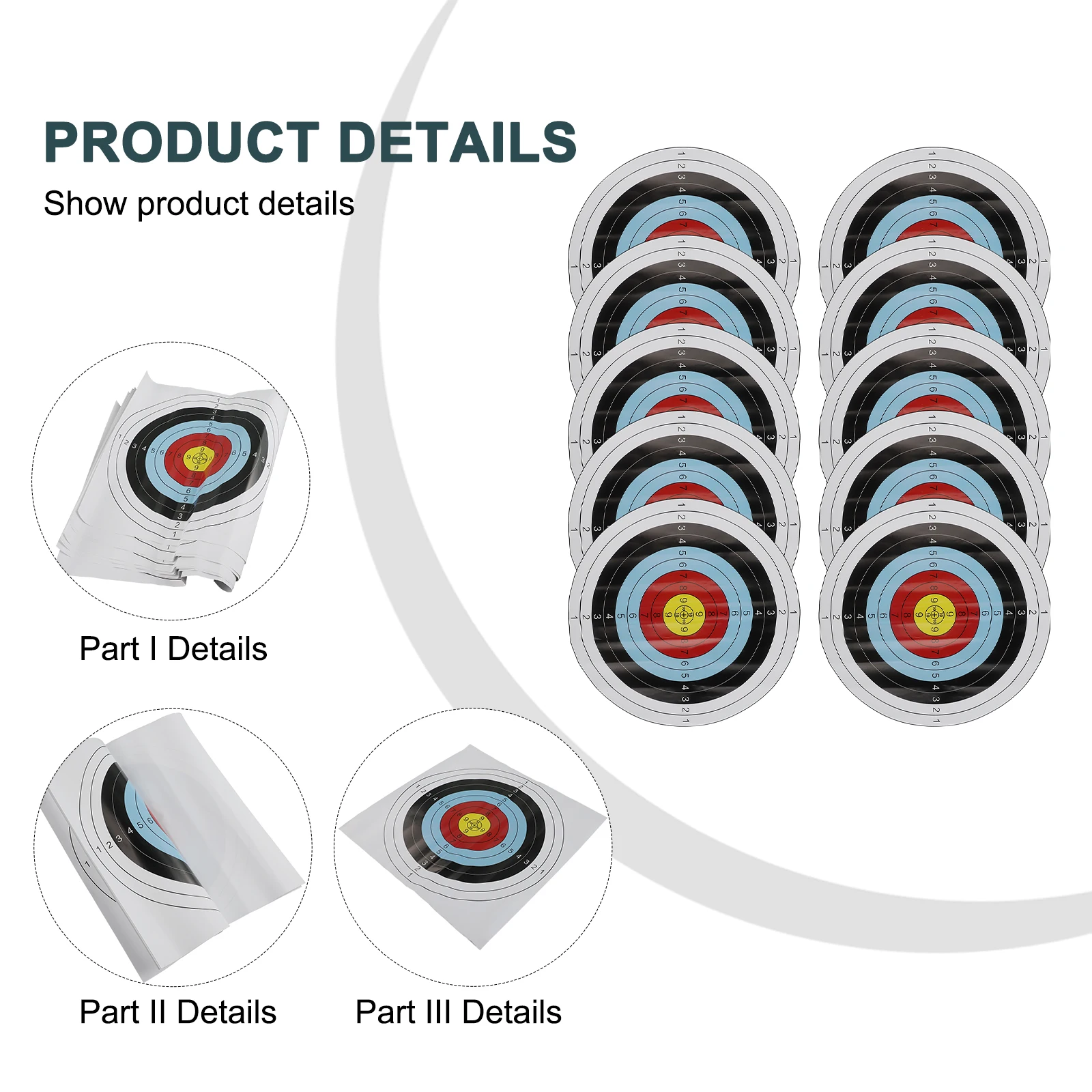 

10Pcs Round Target Pasters Archery Target Paper 40x40cm Shoot Stickers For Arrow Bow Practice Hunting Target Dots Stickers