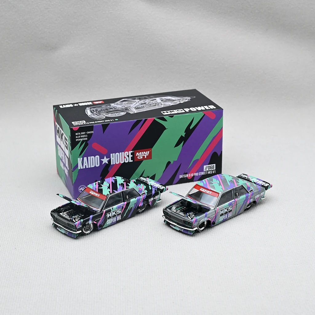 

Мини GT Kaido house 1:64 Datsun 510 HKS V1 литый под давлением модель автомобиля, детские игрушки, подарок