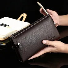 

Men's Wallet Zipper Large Capacity Purse Clutch bag Men's Leather Wallets Money Bag portefeuille homme Luxury Wallet For Men