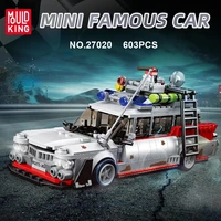 MOULD KING 27020 Technical Car Toys The Mini Ghost Bustered ECTO-1 Car Model Assembly Building Block Brick Kids Christmas Gifts 4