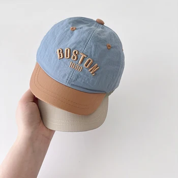 Summer Baby Duckbill Hat Quick Drying Duck Tongue Cap 6-36Month Boy Girl Sunscreen Visors Color Block Letter Kids Baseball Caps 1