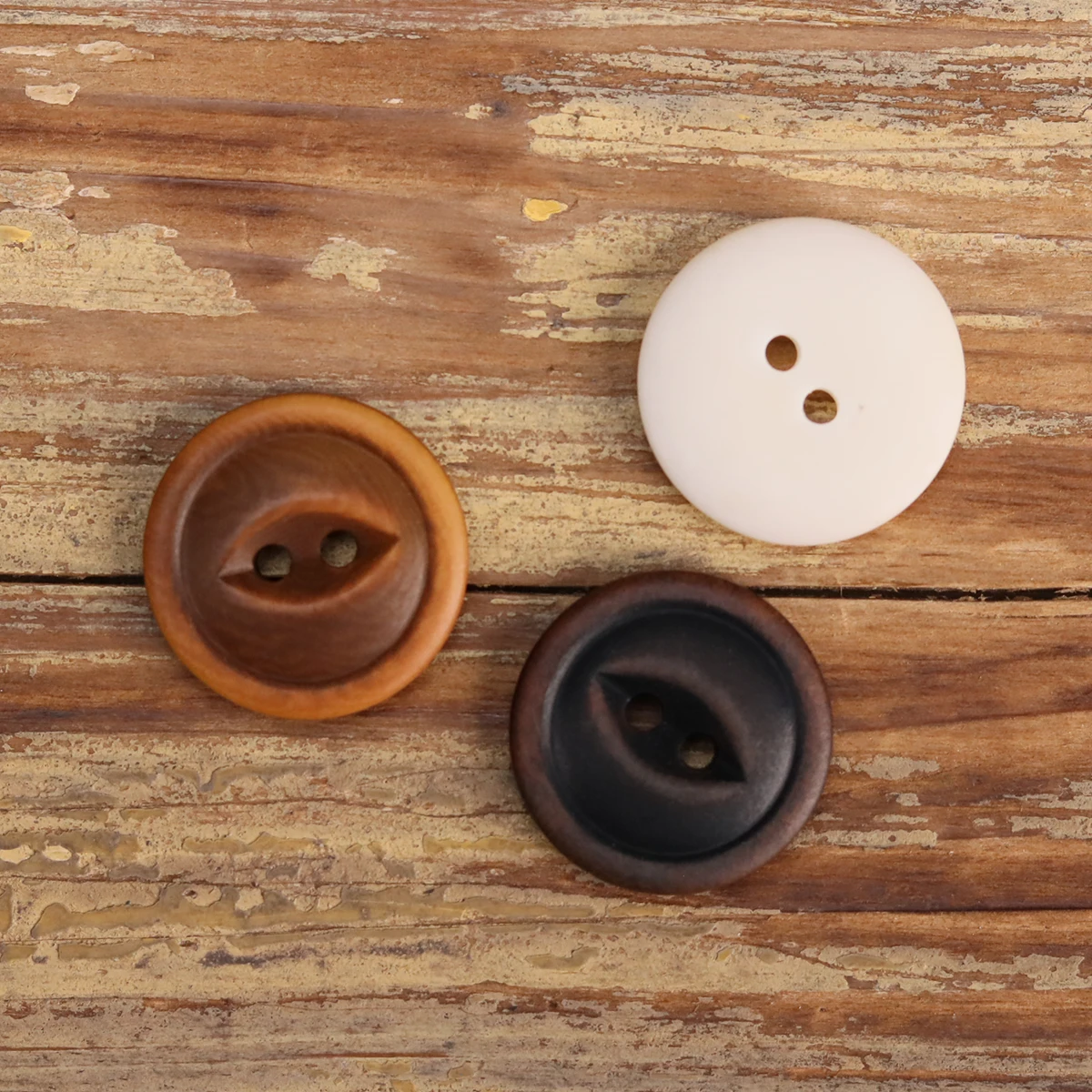 6pcs Matte 2025 New Corozo Buttons Reddish Brown White Black Scorched Fish Eye Sewing A 4