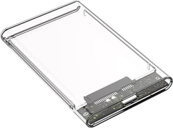 Transparent USB 3.0 Portable External Hard Drive Enclosure, Tool-Free Design for 2.5-inch SATA HDD/SSD (USB 2.0 transparent)