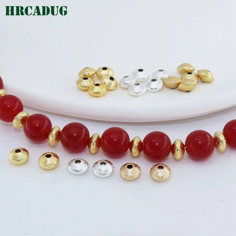 

Vintage Abacus Bead 18K Gold Plated Frosted Spacer Beads Fashion Jewelry Loose Separate Beads DIY Beaded Material Accessories