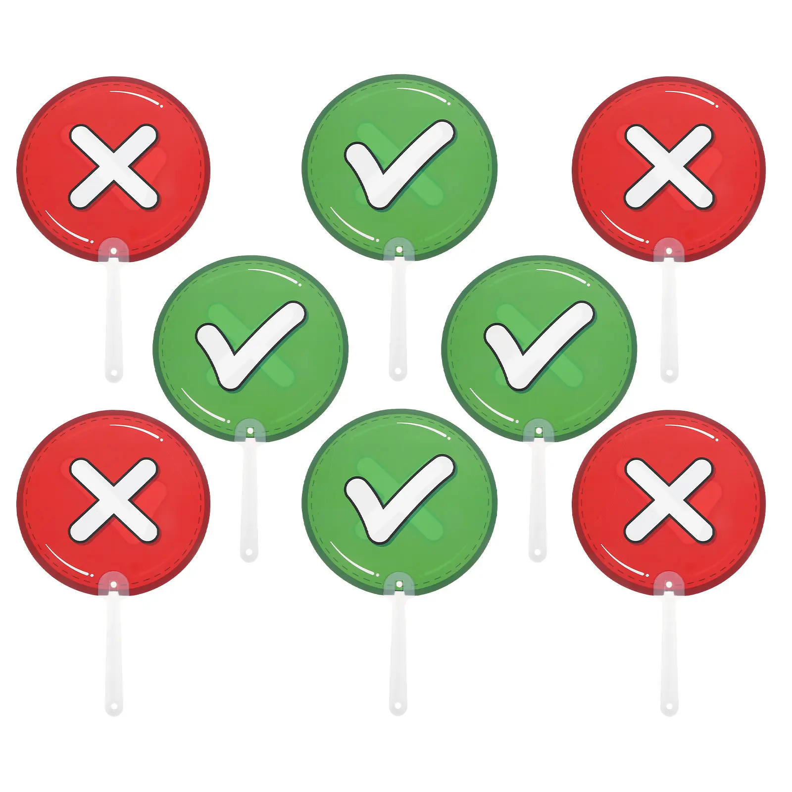8pcs 인터랙티브 패들 학생 피드백을 위한 양면 휴대용 표지판 플라스틱 교사 반응 도구 학교 용품