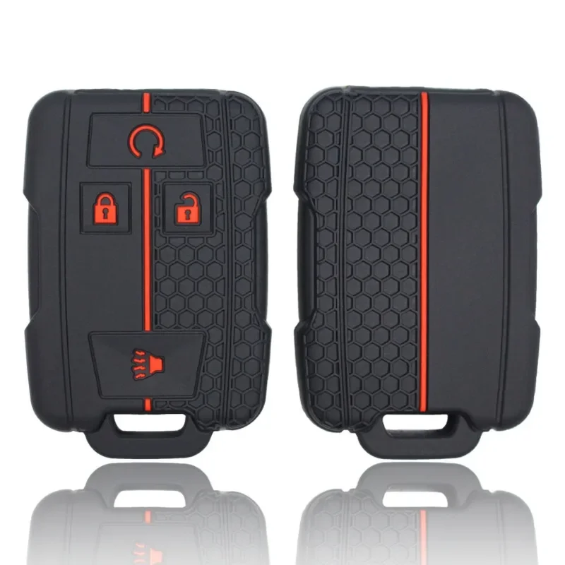 Silicone car key case for Chevrolet Colorado Silverado 1500 2500HD 3500HD GMC Yukon Sierra Canyon remote key protector key case cover key case remote control case cover
