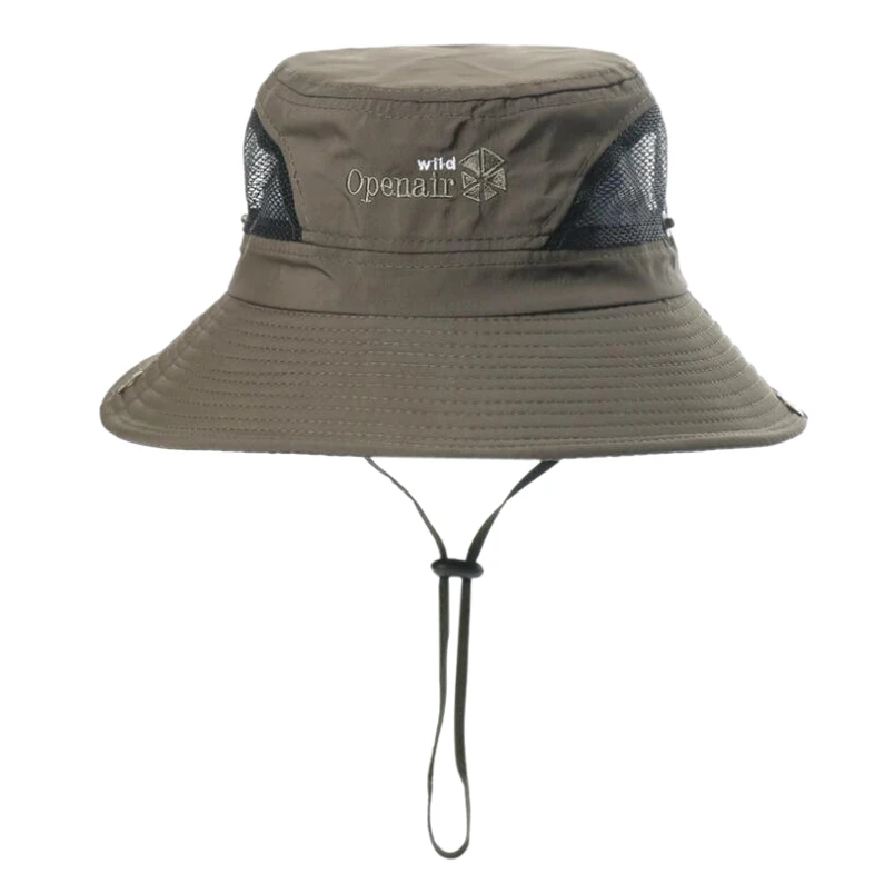 

Summer Big Mesh Bucket Hat for Men Waterproof Outdoor Hiking Basin Cap Breathable UV Protection Sun Hat Lightweight Fishing Cap