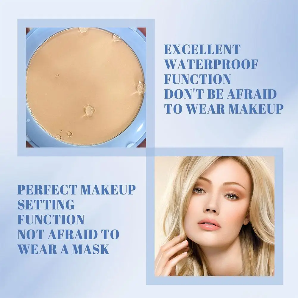 Pressed Powder Foundation Setting Powder Face Powder 8g Face Setting Powder Full Coverage Cushion Pressed Powder Long Lasting Waterproof Concealer Makeup Cosmetics