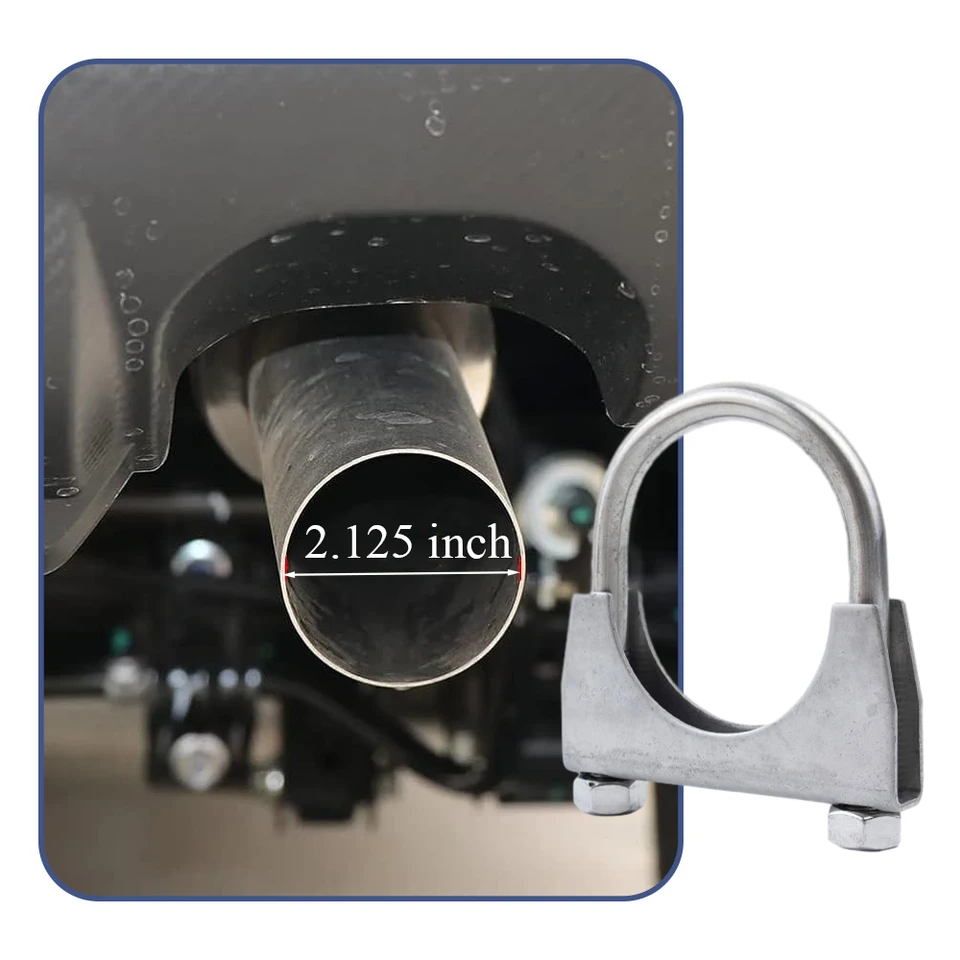 EFUTURETIME 10 Morsetti A U Per Scarico 76 Mm - Fascette M8 Con Dadi - Accessori Per Sistemi Di Scarico Auto - 3