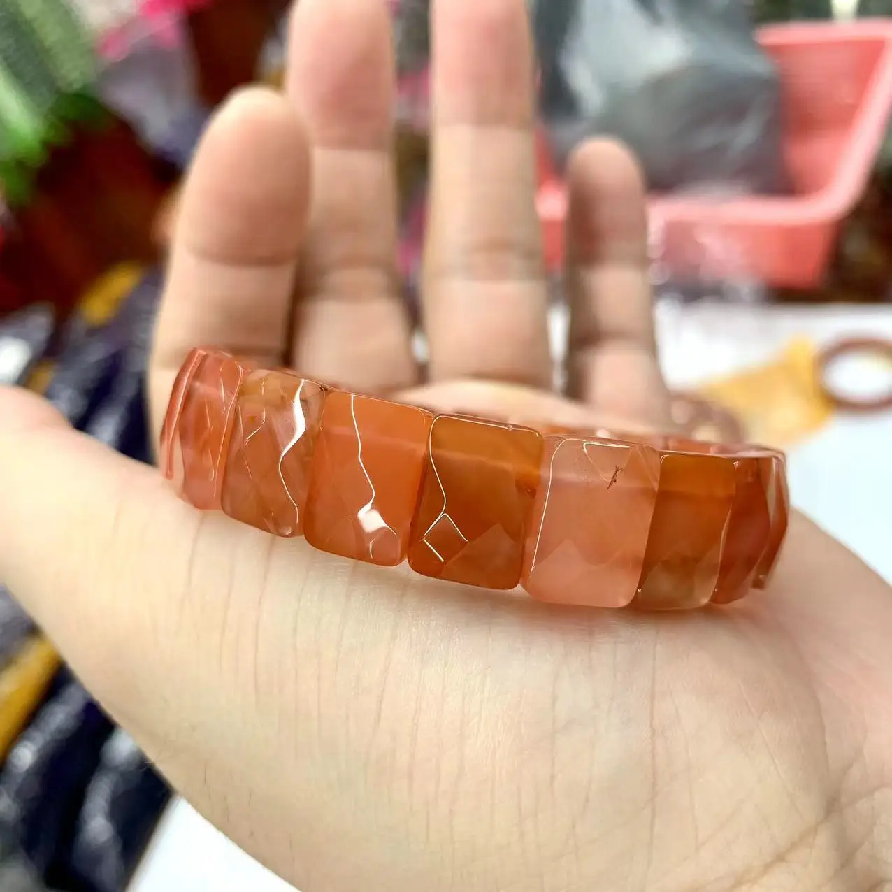 

South Red Agate Stone Beads Bracelet Natural Gemstone Jewelry Bangle For Women For Men For Gift Wholesale !