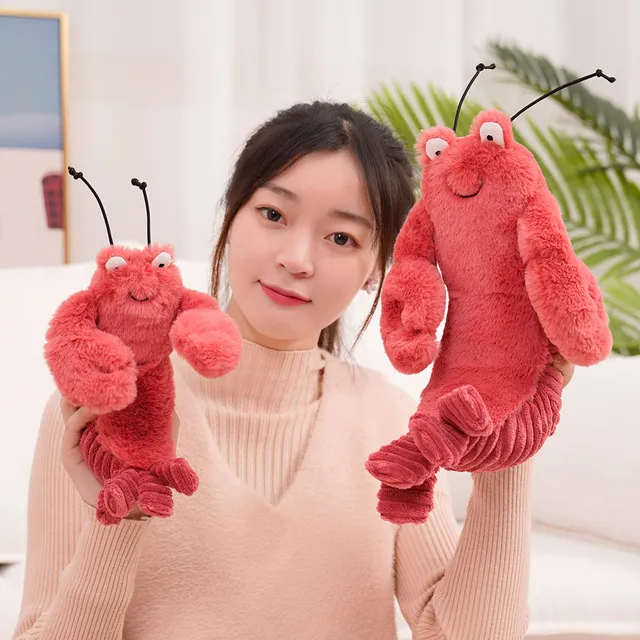 Grand jouet en peluche de homard en forme de crevette Pippi en