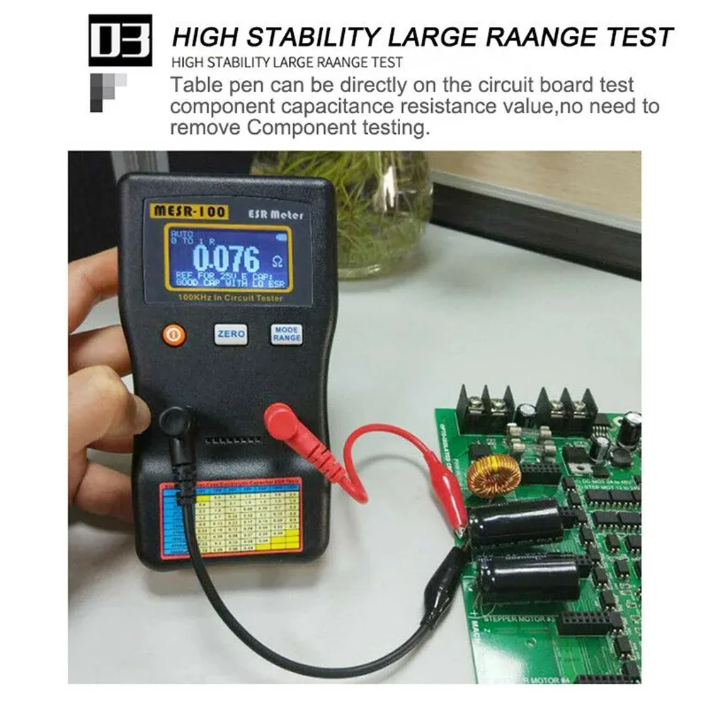 MESR-100 ESR Capacitance Ohm Meter Professional Measuring Internal Resistance of Capacitor Capacitance Circuit Tester 5