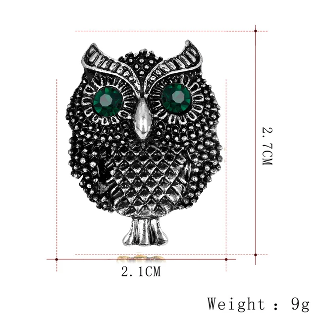 Broche Hibou Élégante En Alliage Avec Cristaux - Design Animal Vintage - Accessoire Mode Pour Femmes Et Filles - Idée Cadeau Anniversaire Ou Mariage