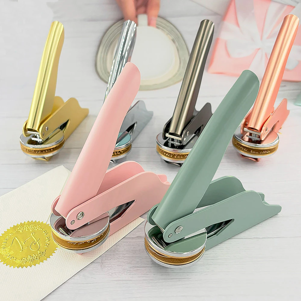 Custom Initials Embosser Stamp,Book Embosser Personalized Wedding Embossing Stamp, Address Stamp, Form The Library Embosser