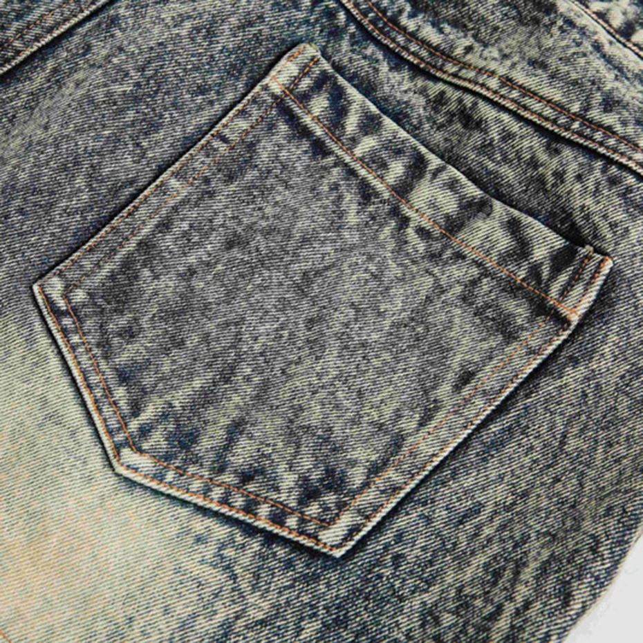 Camoufalge Patchwork Vintage Denim Shorts Men's Summer Loose Casual Blue Jeans Shorts Streetwear Harajuku Hip Hop