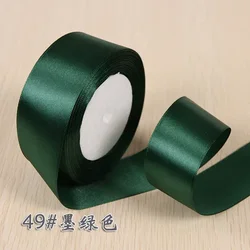 Luxurious Silk Satin Ribbon Roll for Gift Wrapping and Decorative Crafts - Multiple Widths Available (Dark Green)
