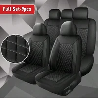 All-Season Quilted Faux Leather Car Seat Covers Universal Fit Most Cars 3