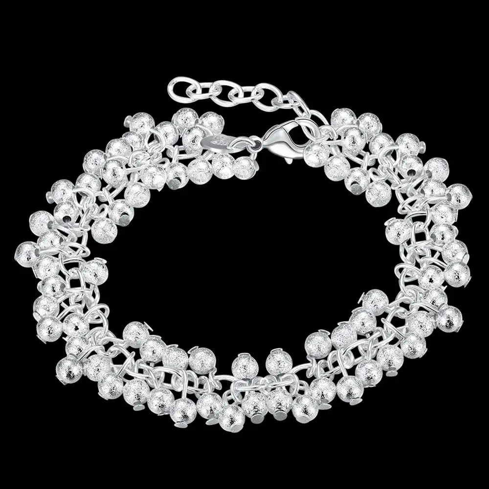 Chaîne de perles conviviale rées pour femmes, bracelets de raisin en argent regardé 925, fête de mariage rétro, cadeaux de Noël sauvages, bijoux à la mode, chaud