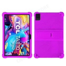Enhanced Silicone Tablet Cover with Kickstand for TCL Tab 10 Gen 2 - Soft Shockproof Protection, Thicken Corners, 10.36 (PURPLE)