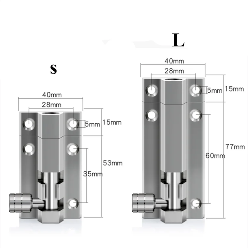 1 Set Stainless Steel Door Latch Safety Lock Bolt Sliding Door Window Latch Barrel Lock Bolt Security Bar Hardware images - 6