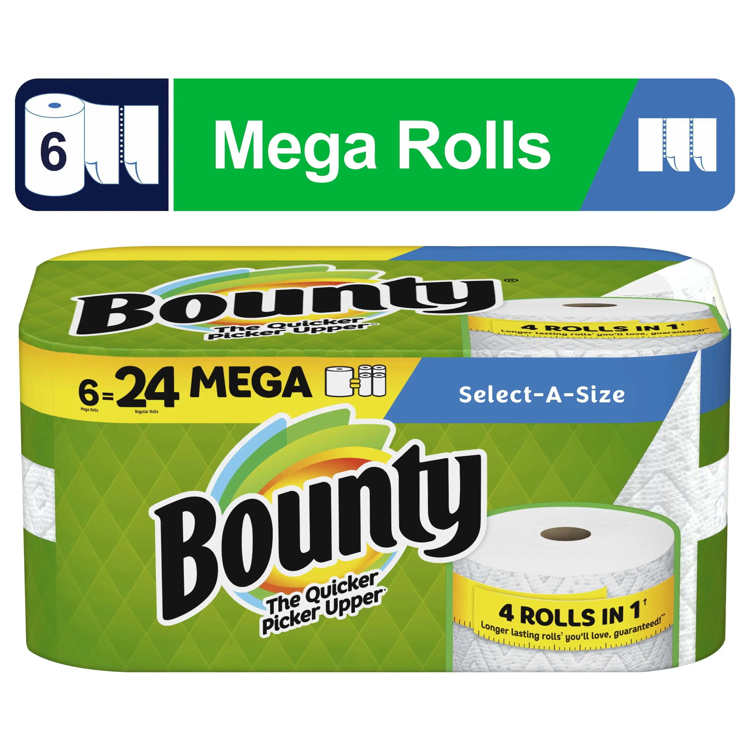 Paper Towels Select-A-Size 6 Mega Rolls Paper Towels Are Twice As Absorbent As Regular Towel Brands