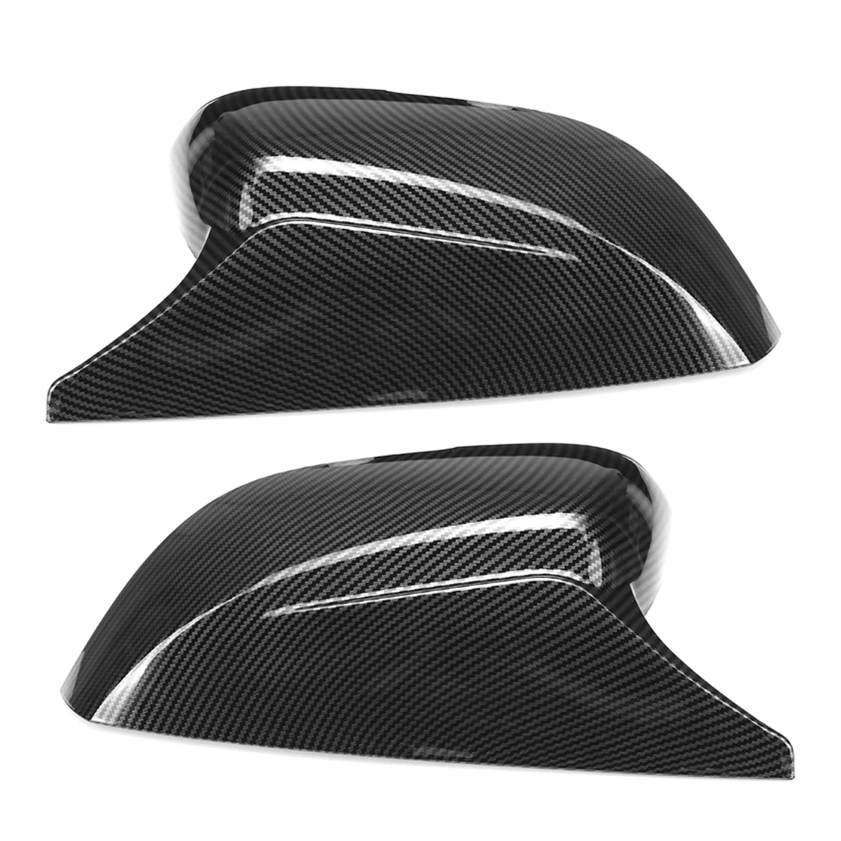 Carbon Fiber Look ABS Plastic Rearview Mirror Cover for Car