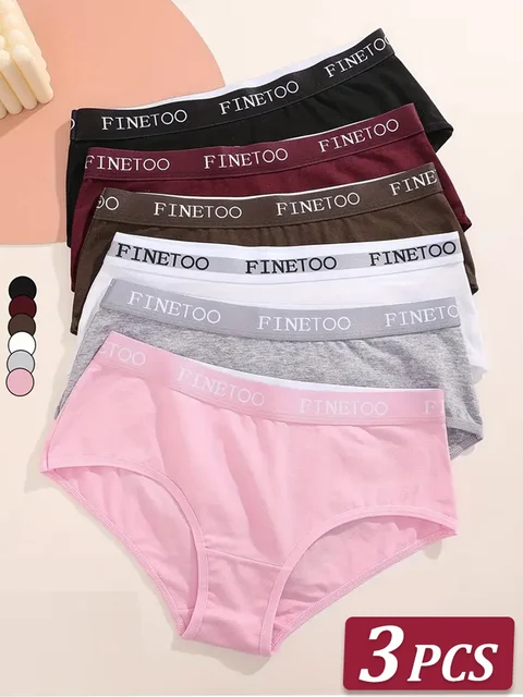 Nouveau 3 pièces slips en coton pour femmes lettre ceinture sous-vêtements femmes culottes Sexy slips respirants femme Stretch dames Lingerie douce 1