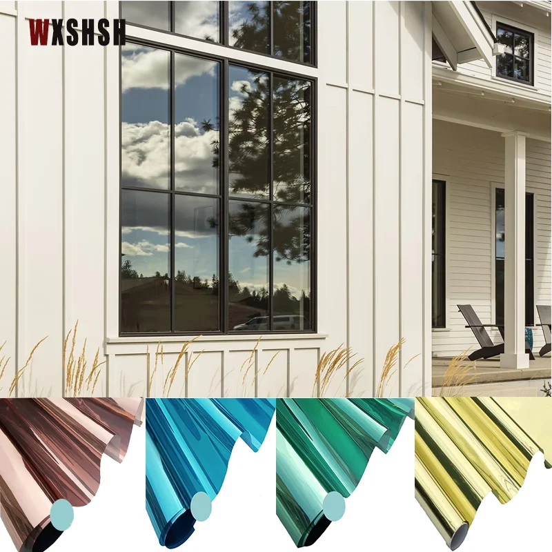 Reflective mirror film Anti UV Heat Insulation  Solar Window Film Foil Stained Vinyl Home Raamfolie Multiple Color 100cm*600cm