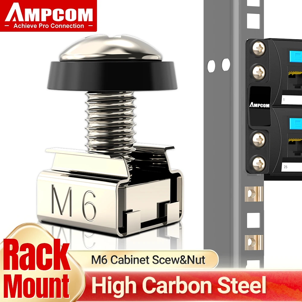 Ampcom Rack Mount Gaiola Porcas Parafusos e Anilhas para Rack Mount Server Cabinet Rack Mount Servidor Prateleiras m6 x 16 mm
