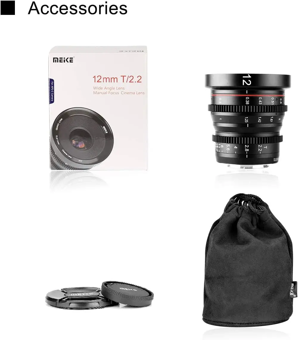 Meike 12 мм T2.2 фиксированный кинообъектив с ручной фокусировкой для M43 Micro Four Thirds MFT Mount Cameras BMPCC 4K ZCAM E2 (art.: 3920c5deaea2e) - 3920c5deaea2e