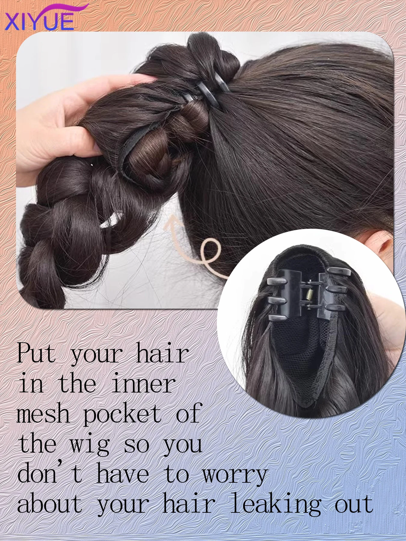 XIYUE Synthetic Long Braided Ponytail Hair Extensions for Women Pony Tail with Hair Rope High Temperature Fiber