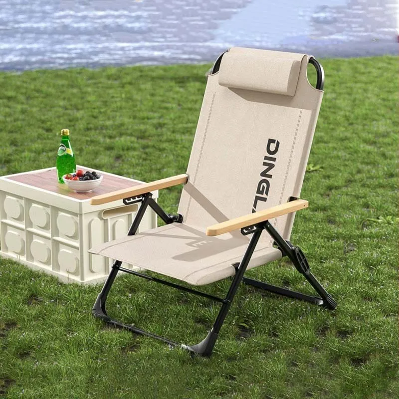 KRC CAMP Angle Adjustable Camping Chair With Detachable Pillows Long Camping Chair Fishing Folding folding chair