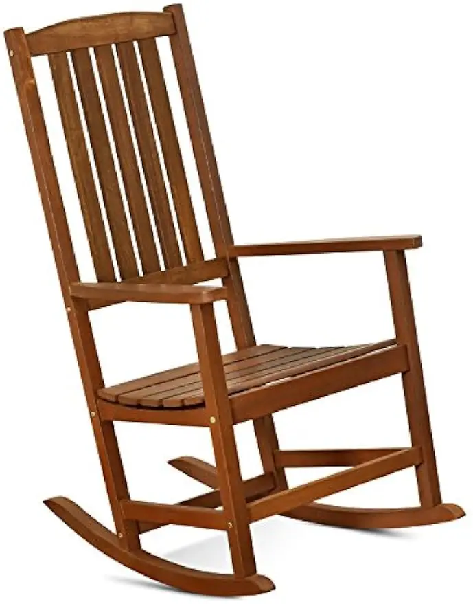 

Tioman Hardwood Patio Furniture Rocking Chair in Teak Oil, Natural garden chair rattan furniture outdoor bench