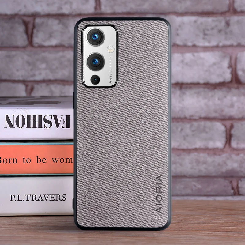 Luxury Textile Leather Skin Soft TPU Hard Phone Cover