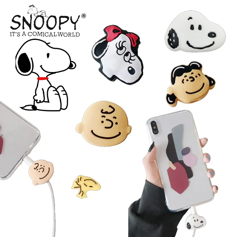 Snoopy Silicone Cute Charger Cable Protector Data Line Protective Bobbin Charging Case for Charger Mobile Phone Accessory Cute