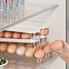 Rolling egg storage box, refrigerator side door storage rack, kitchen fresh-keeping box, egg box 6
