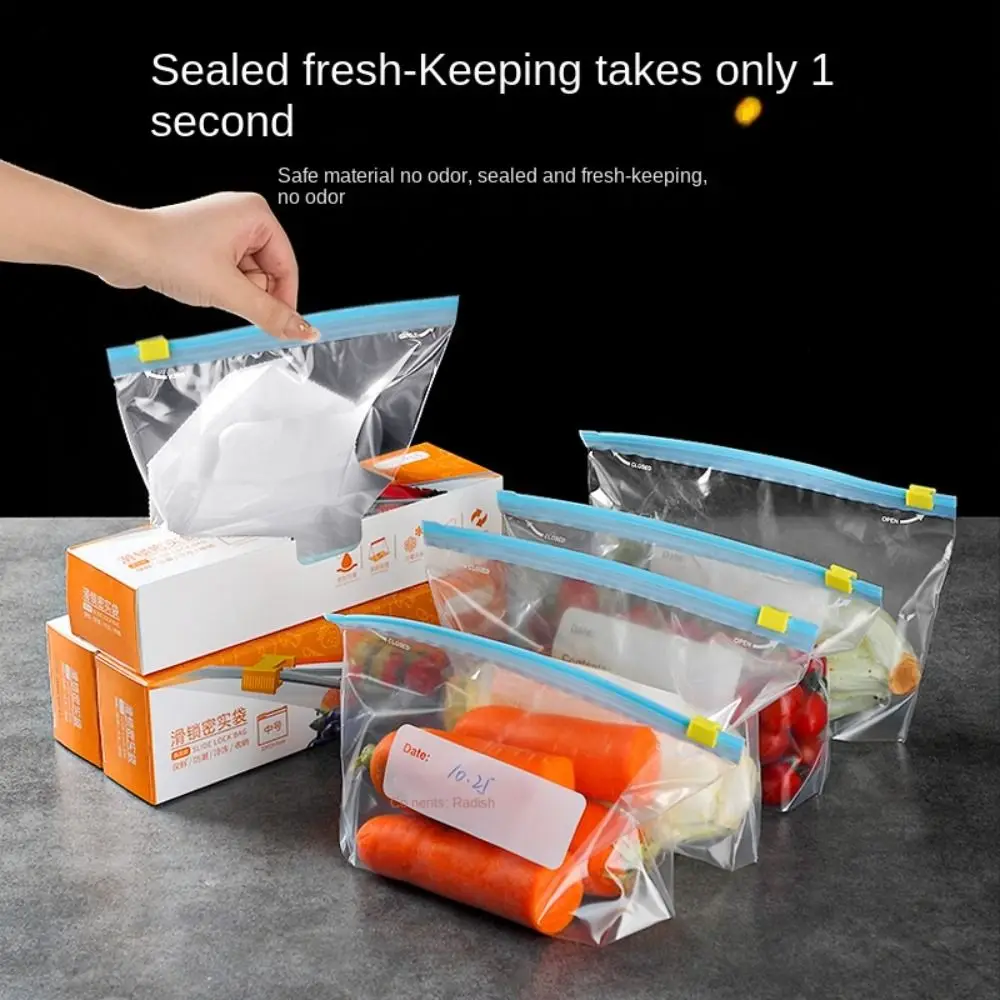 

25/20/15Pcs Reusable Zipper Bag Stand Up Zip Shut Plastic Freezer Bag Fruit Vegetable Home Kitchen Food Storage Organizer Pouch