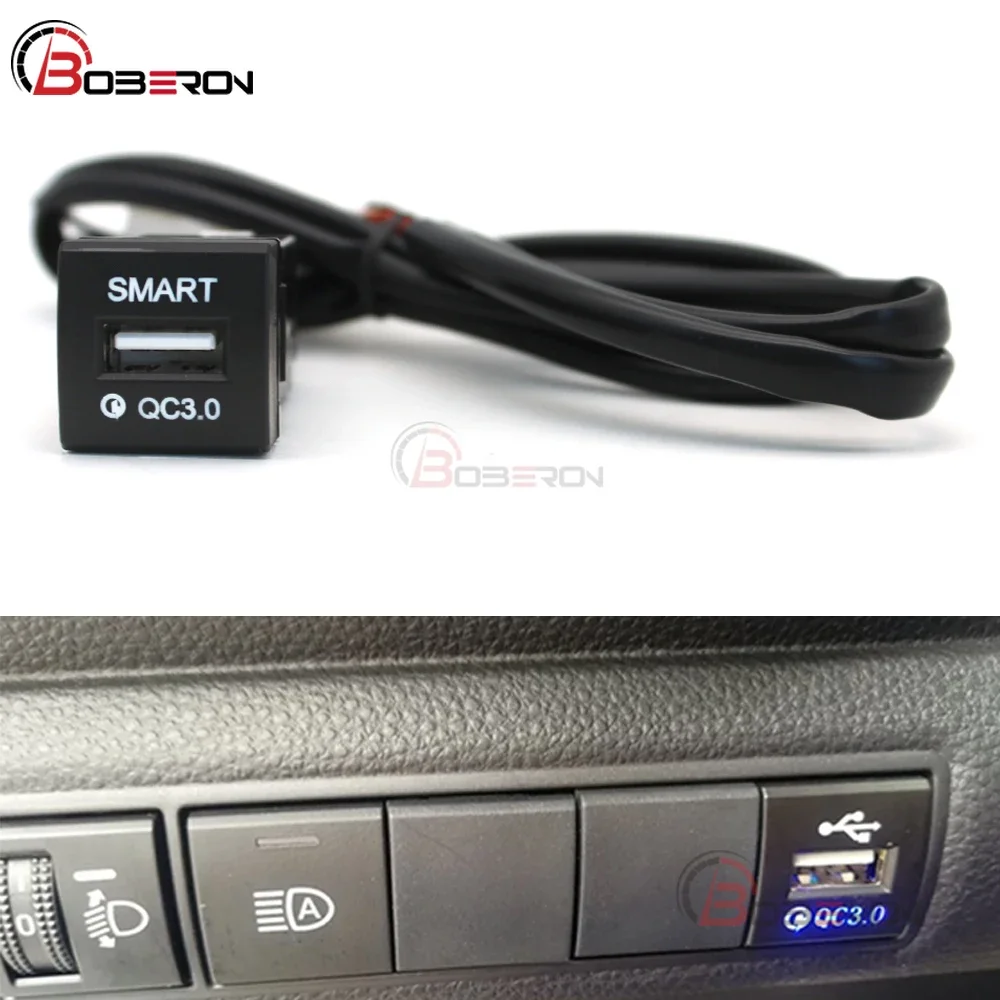 

Быстрое Автомобильное зарядное устройство 12 В/24 В, USB PD, зарядный выход, адаптер питания, подходит для Toyota Prado 150 Rav4 Camry Corolla 18-22, аксессуары