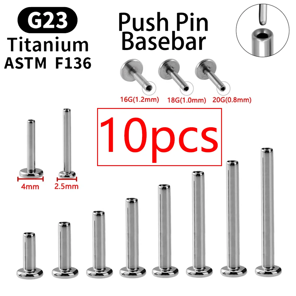 20g Labret Post 16G/18G/20G • Titanium Threadless Bar Post