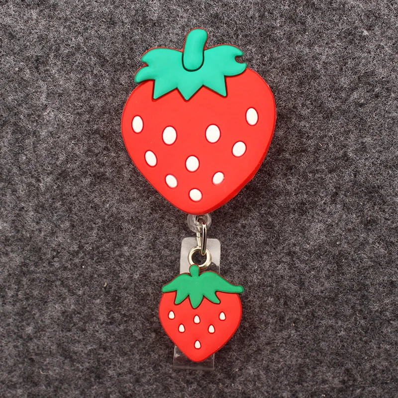 새로운 크리 에이 티브 써니 과일 스타일 개폐식 카드 홀더 배지 릴 간호사 전시회 Enfermera 소녀와 소년 이름 카드