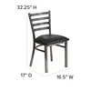 Series Clear Coated Ladder Back Metal Restaurant Chair 5