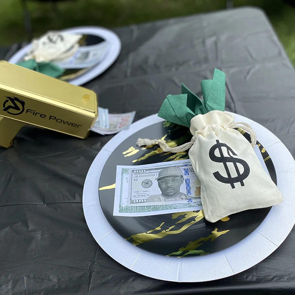 5Pcs Money Bag With Drawstring Closure Dollar Sign Symbol Birthday Party Favors Costume Props Pirate Bank Robber Cowboy_voghion.com