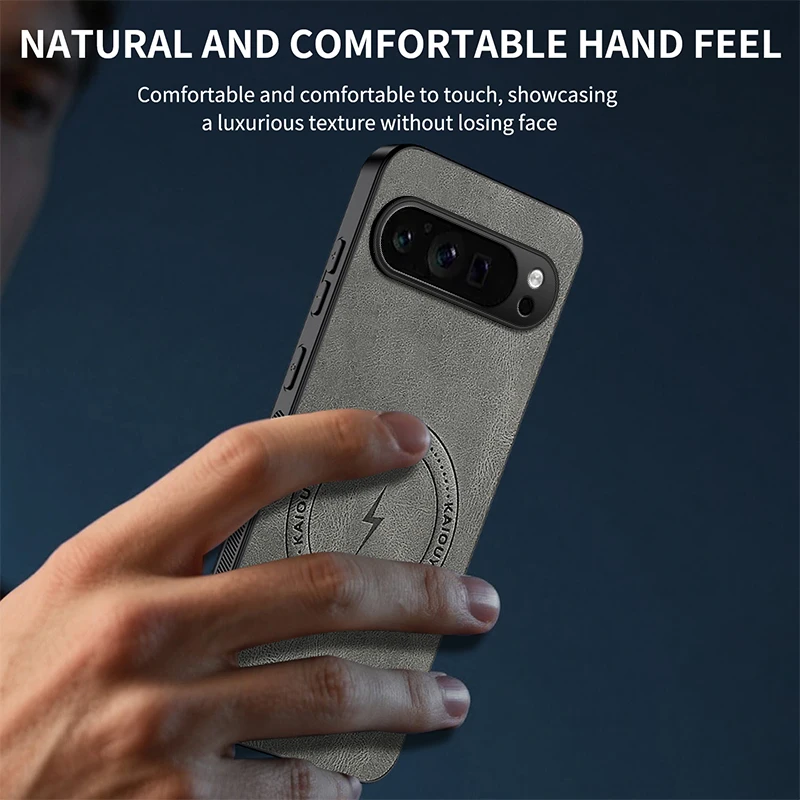 Leather Magnetic Phone Case with MagSafe Wireless Charging Compatibility