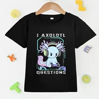 Cute Axolotl Print T Shirt, Tees For Kids Boys, Casual Short Sleeve T-shirt For Summer Spring Fall, Tops As Gifts 2