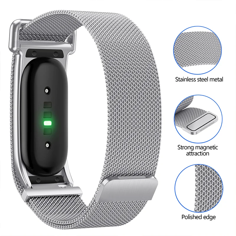 Magnetic Milanese Loop Strap - Stainless Steel Adjustable Replacement Wristband