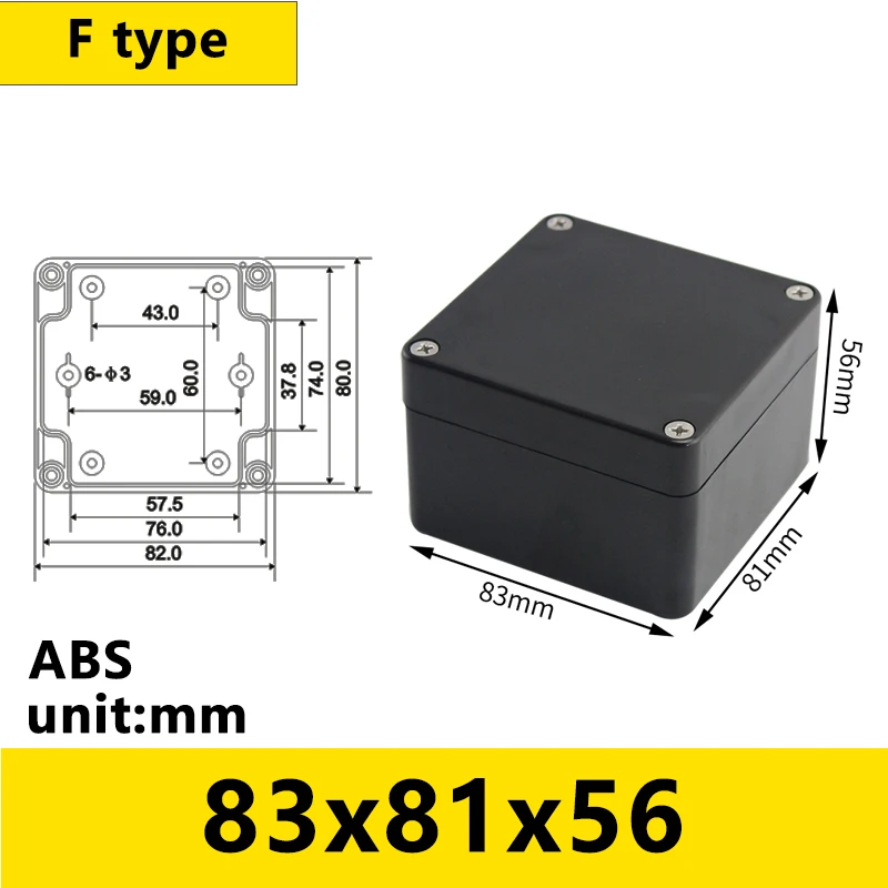 Durable Black Waterproof Outdoor Electronic Enclosure Box