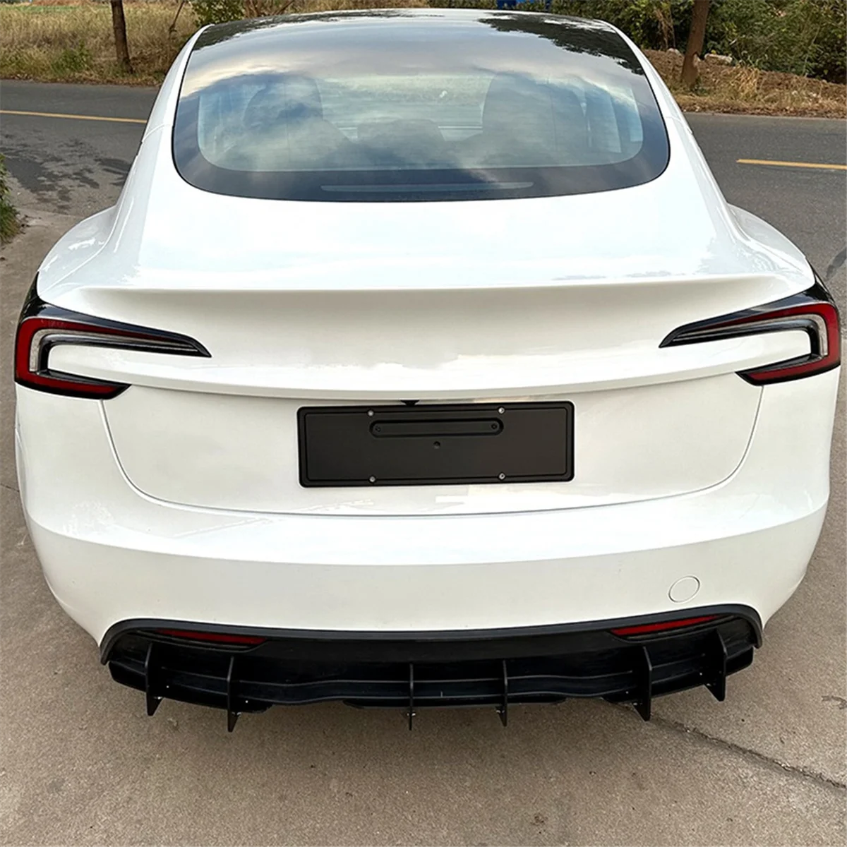 Auto zadní tlumič difusor spoiler lippe pro tesla modelka 3 2023+ auto stylingový příslušenství