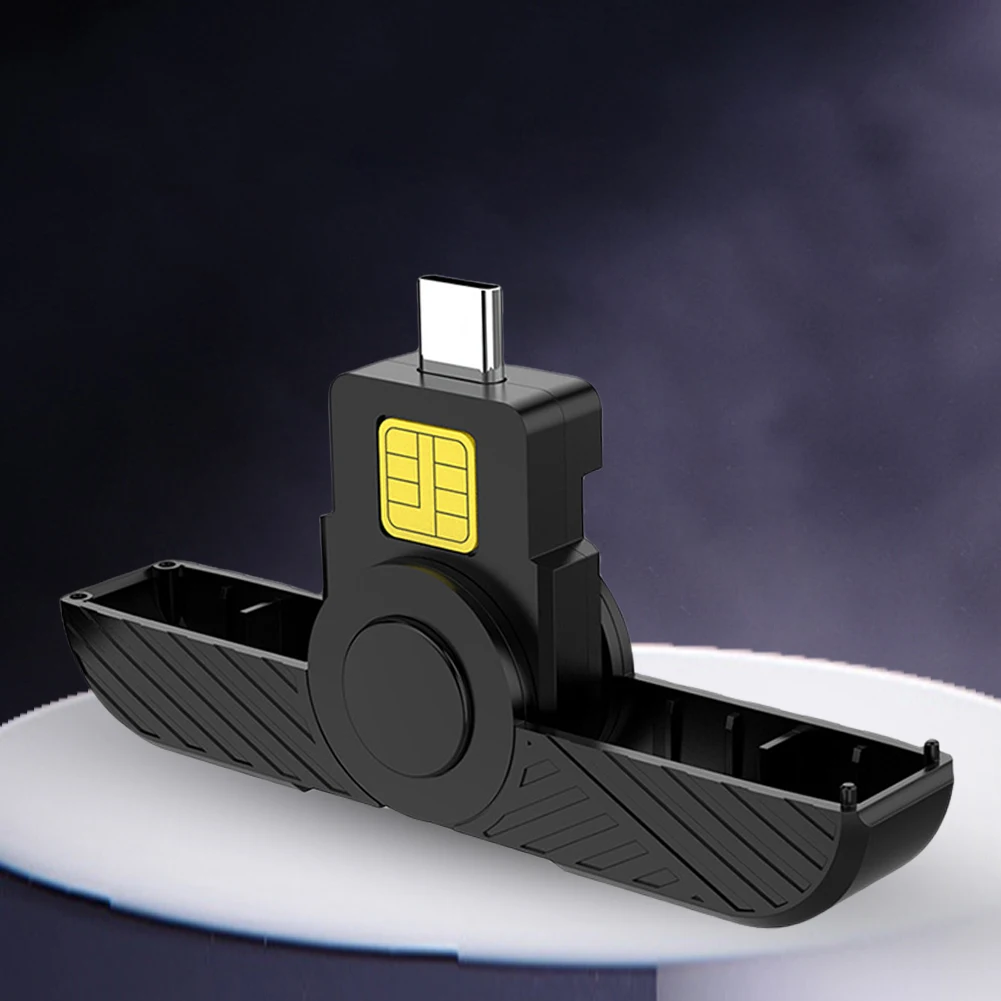USB 공통 액세스 CAC 휴대용 USB 카드 리더기, SIM 칩용 C타입, 정부 ID ActivClient AKO용 ID 카드